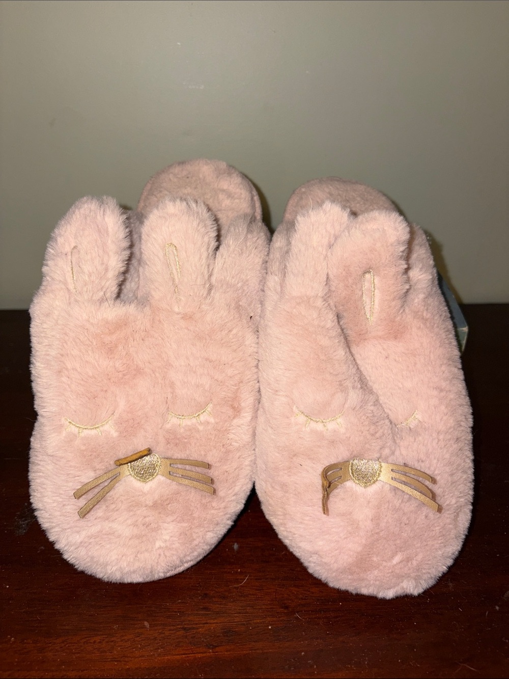 Pink bunny slippers size 10